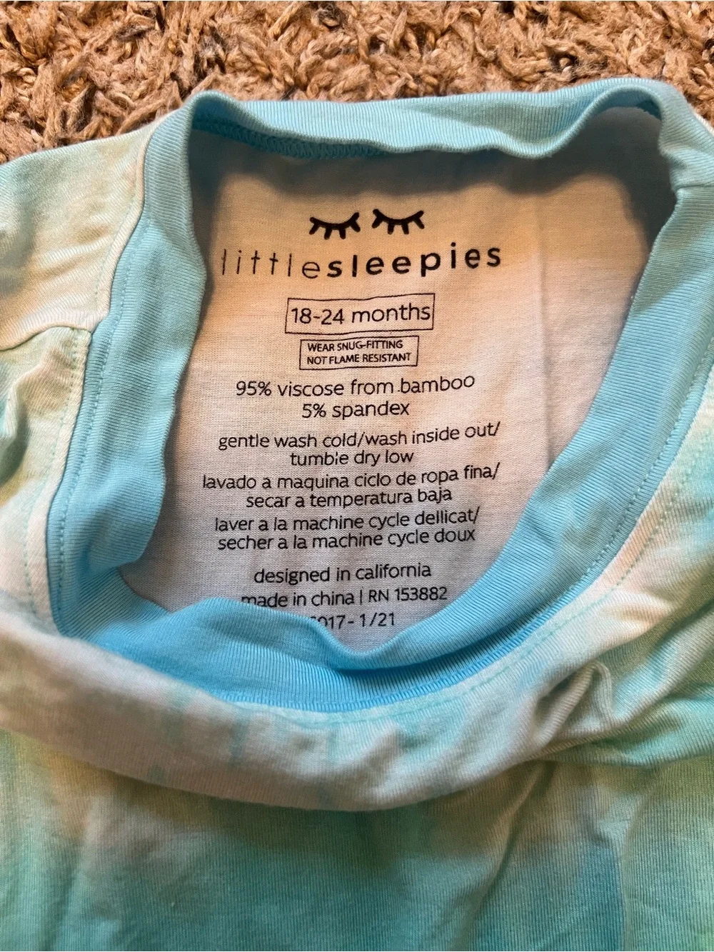 Little Sleepies 18-24 Months Tidal Pool Watercolor Pajamas